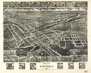 Vogelperspektive von Emporia, Virginia 1907