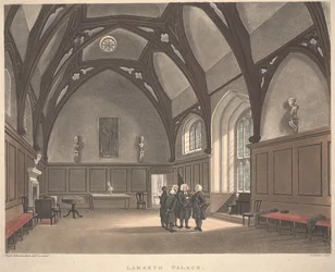Lambeth Palace, graviert von Joseph Constantine Stadler, veröffentlicht 1808