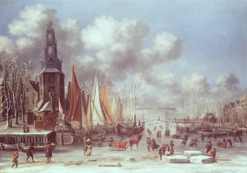 Eine Winterszene in Amsterdam