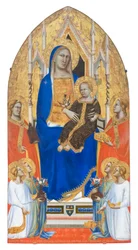 Madonna und Kind auf dem Thron mit hl. Maria Magdalena, hl. Katharina von Alexandrien und Engeln