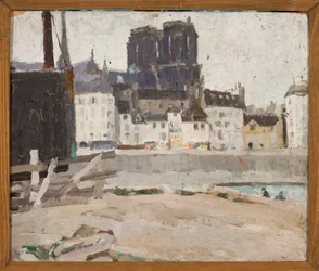 Landschaft mit der Kathedrale Notre-Dame