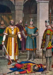 Tod von Odoaker, getötet von Theoderich, König der Ostgoten