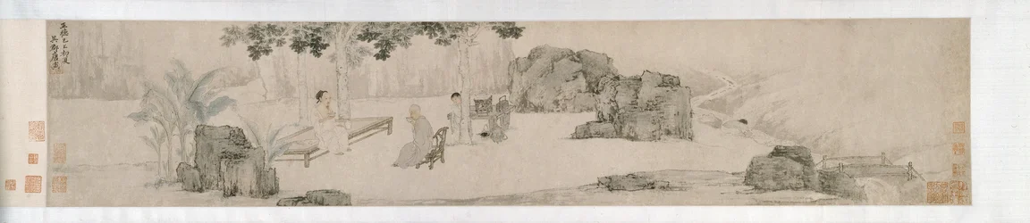 Tee trinken unter dem Wutong-Baum