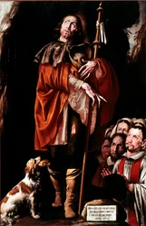 Heiliger Rochus, der Heilige trägt die Beule der Pest an seinem Bein von Tanzio da Varallo