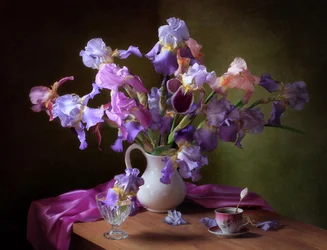 Elegantes Iris-Stillleben
