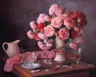 Romantische Rose Stillleben