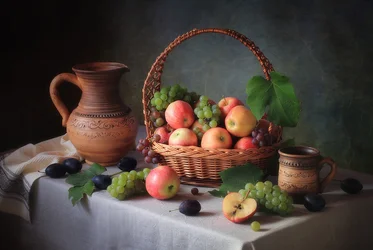 Rustikales Obst Stillleben