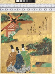 Der Strand von Sumiyoshi, Illustration aus "Die Geschichten von Ise", 1600-40