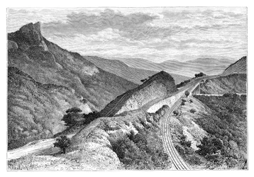 Der Bhor Ghat, nahe Khandala, Indien, 1895