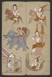 Or 16455 f.4r, Tiere aus dem Tierkreis, aus Phrommachat