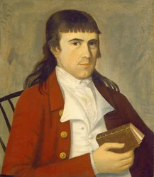 Porträt eines Mannes in Rot, um 1785-1790