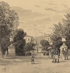 Blick vom Alten Königspalast auf die Hermesstraße, 1890
