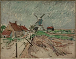 Landschaft mit Windmühle