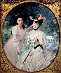 Porträt von Madame Collas und ihrer Tochter, Gemälde von Theobald Chartran (1849-1907) 1903