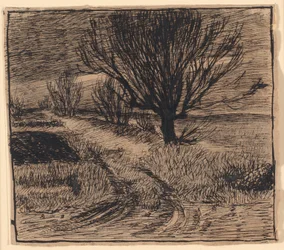 Feldweg bei Lindenborg, Winter