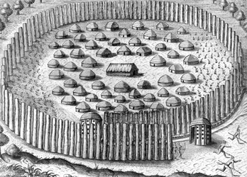 Dorf der Timucua-Indianer