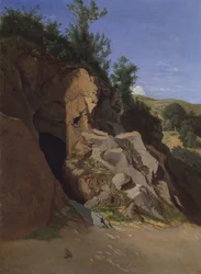 Landschaft mit einer Höhle