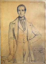 Porträt des Dichters Alphonse de Lamartine (1790-1869)