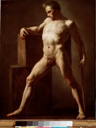 Akademie. Akademische Studie eines nackten Körpers. 1808-1812. Maße: 79x62 cm. Rouen, Musée des Beaux-Arts