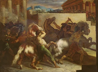 Das Wildpferderennen in Rom, um 1817