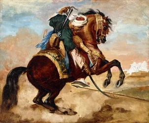 Türke reitet ein braunes Alezan-Pferd, ca. 1810
