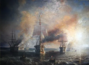 Die französische Flotte segelt von Cherbourg nach Brest, 1858