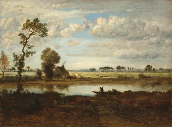 Landschaft mit Bootsmann