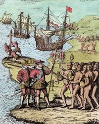 Kolumbus auf Hispaniola, aus 