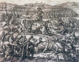 Francisco Pizarros Truppen erobern den Inka-Kaiser Atahualpa während der Schlacht von Cajamarca, 16. November
