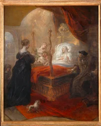 Heiliger Franz von Paola prophezeit Louise von Savoyen einen Sohn