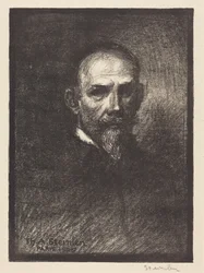 Selbstporträt (Steinlen von vorn, Kopf gerade)