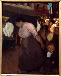 Die Waschmaschine. Gemälde von Theophile Alexandre Steinlen