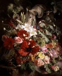 Stillleben mit Lilien, Mohnblumen und Rosen. Sammlung Privée