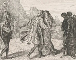 O mein schöner Krieger!: Platte 5 aus Othello Akt 2, Szene 1, geätzt 1844, nachgedruckt 1900