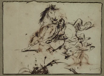 Zugeschrieben Théodore Géricault - Verängstigtes Pferd, zwischen spätem 18. und frühem 19. Jahrhundert