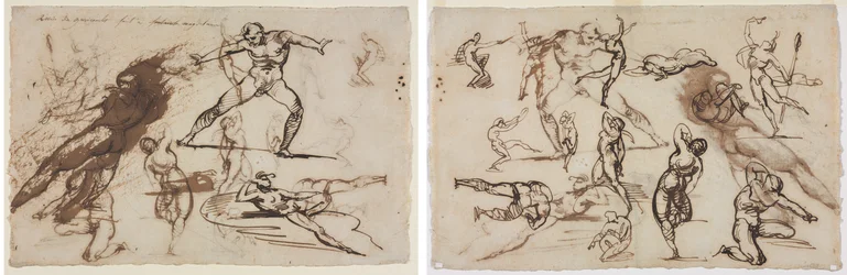Géricault - Blatt mit Skizzen (recto) Blatt mit Skizzen (verso), 1819