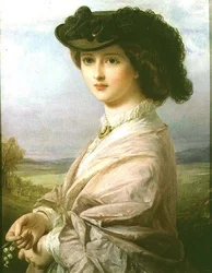 Eine Dame in einer Landschaft