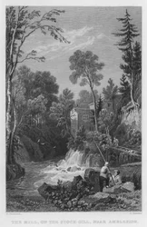 Die Mühle am Stock-Gill, in der Nähe von Ambleside (Stich)