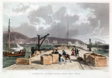 Plymouth Breakwater von Westen, 1829