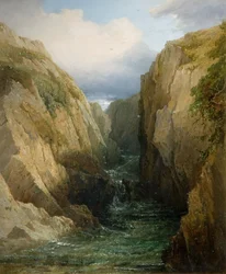 Schlucht und Fluss in Irland, 1860