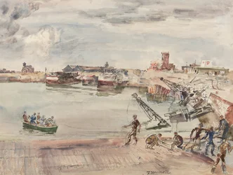 Docks ex entrepots (sic) du Port du Calais Bassin Ouest, 1944