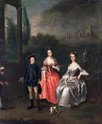 Porträt von Kapitän Fenwick, seiner Frau Isabella Orde und seiner Schwester Ann, ca. 1746