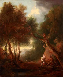 Waldlandschaft, Herbstabend