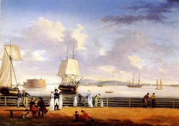 New Yorker Hafen, um 1810