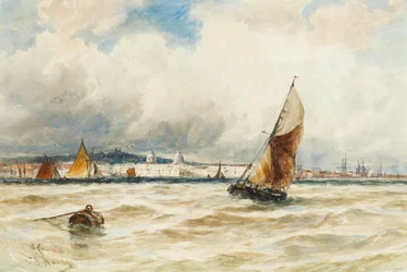 Greenwich Hospital und Naval College von der Themse aus