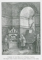Ecke der Halle in einer normannischen Burg