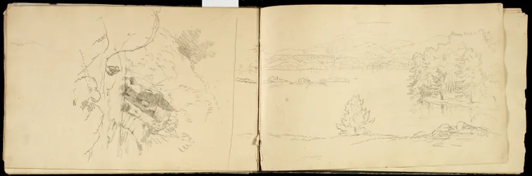 Hoosick oder Saddle Mountain und See bei Pittsfield, ca. 1832