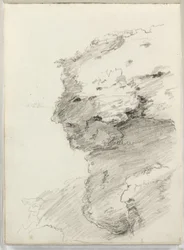 Ohne Titel (Detail einer Klippe mit Laub), 1831