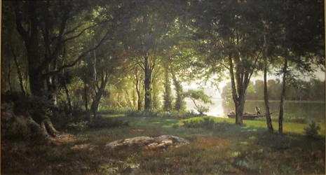 Landschaft, Fluss und Wald