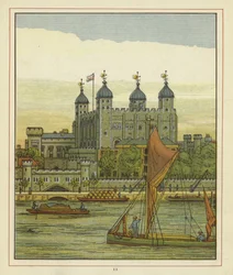 Boote auf der Themse mit dem Tower of London im Hintergrund